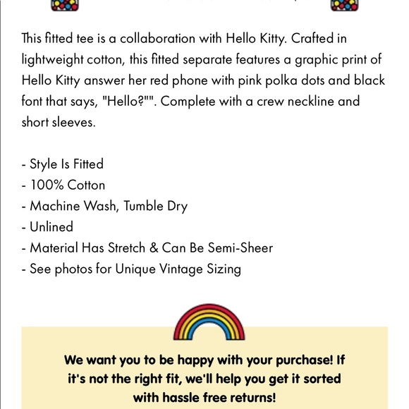 NWT women’s hello kitty fitted top - Picture 4 of 6